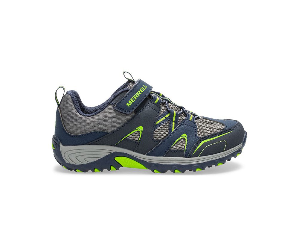 Merrell Hiking Shoes Navy/Green - Trail Chaser - Kids 67UTPWCJN